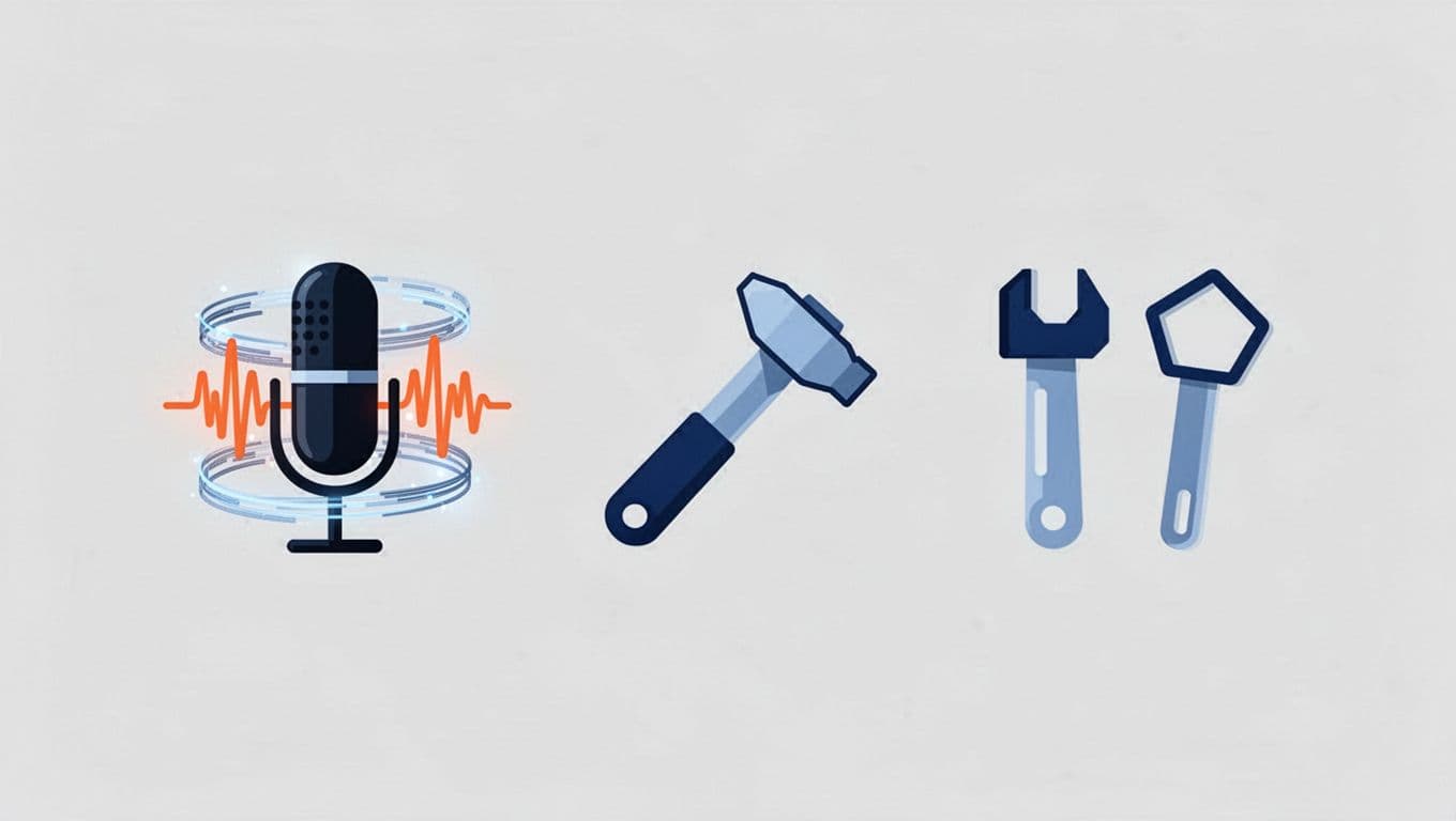 Side-by-side infographic icons comparing Opus reels generator (with podcast microphone and clips) to other simple tools, in a clean modern style with blues and oranges on neutral background.