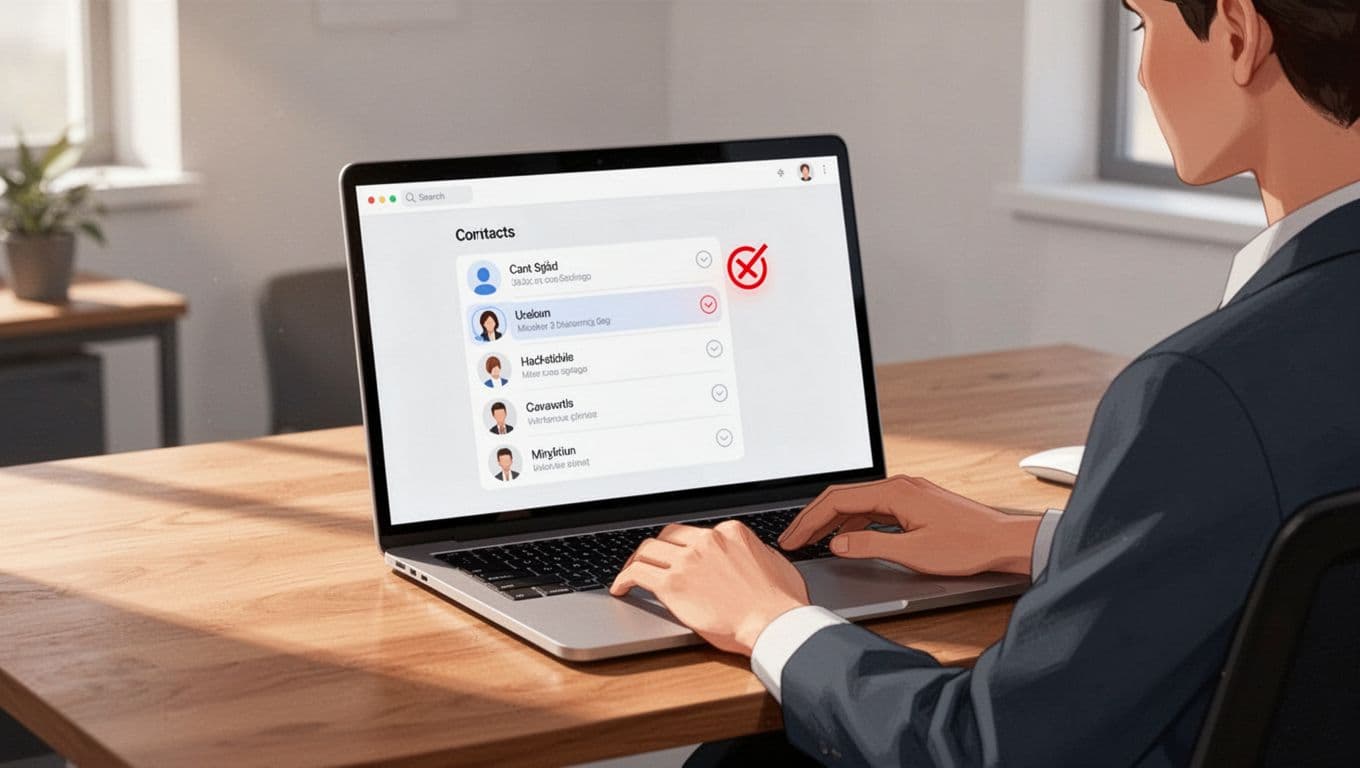Person at desk with laptop open to podcast dashboard showing subscribers list and red delete icon.