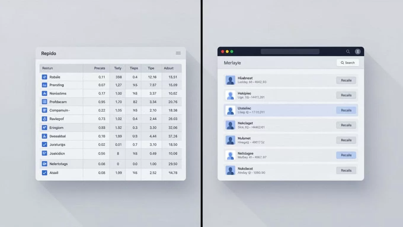 Split view shows multi-column PDF table on left and browser window with clean parsed rows on right.
