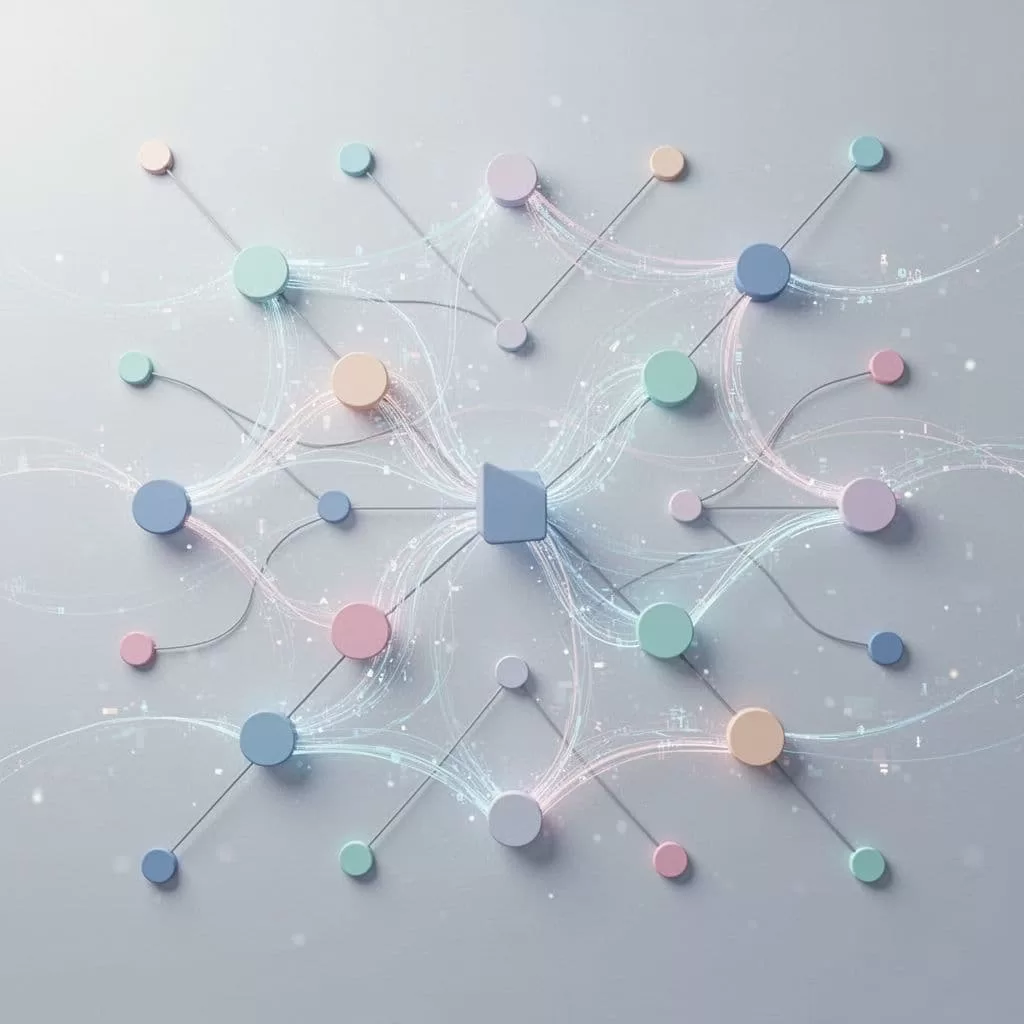 A clean illustration features interconnected nodes with glowing data paths representing segmented coupon analytics.