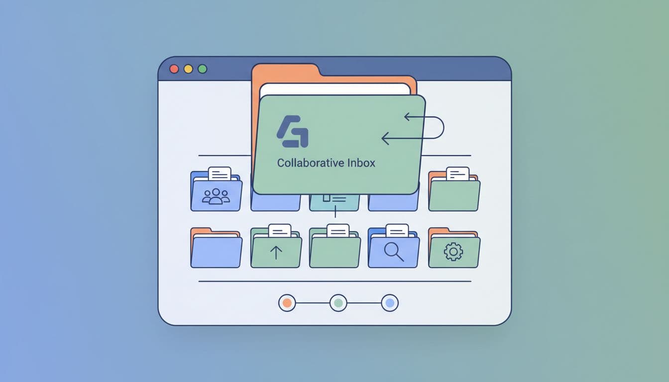 A modern graphic shows neatly arranged digital file folders on a clean, simplified interface.