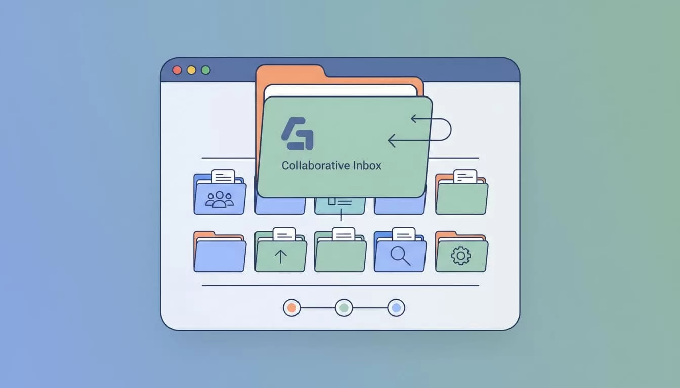 A modern graphic shows neatly arranged digital file folders on a clean, simplified interface.