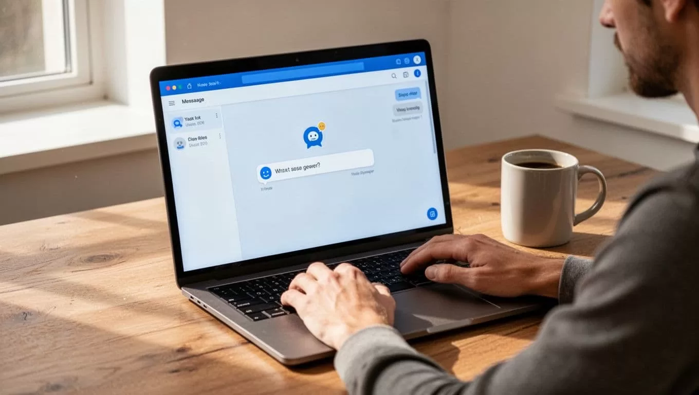 Person at desk uses laptop showing Twin.so dashboard for Telegram bot agent with coffee mug nearby.