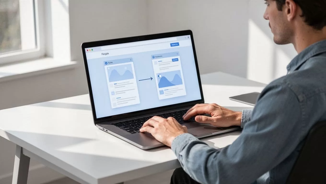 Designer at modern desk with laptop showing Webflow editor and MemberSpace dashboard connected by arrow.
