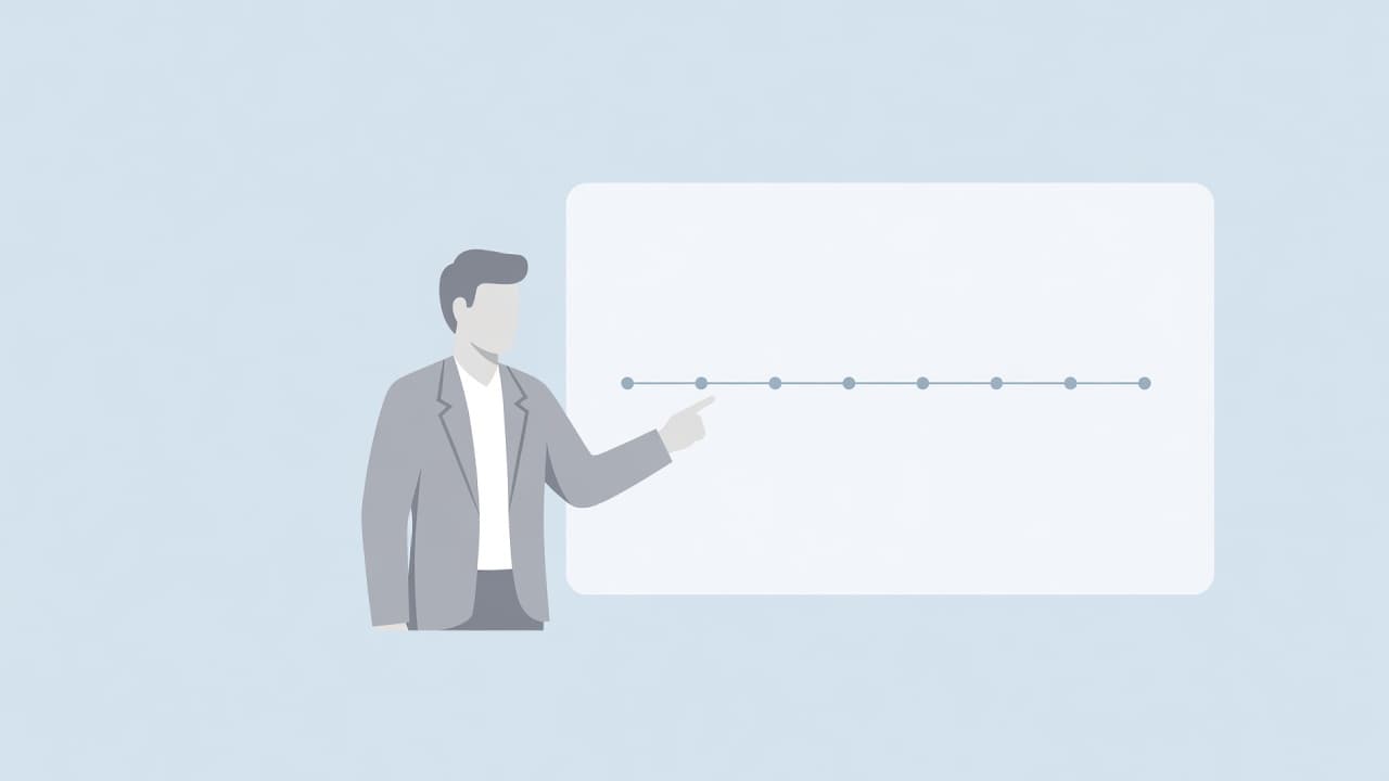 A flat-design illustration shows a stylized figure interacting with a glowing digital timeline tracking trial progress. Soft pastel colors define the professional interface representing a user exploring subscription site benefits.