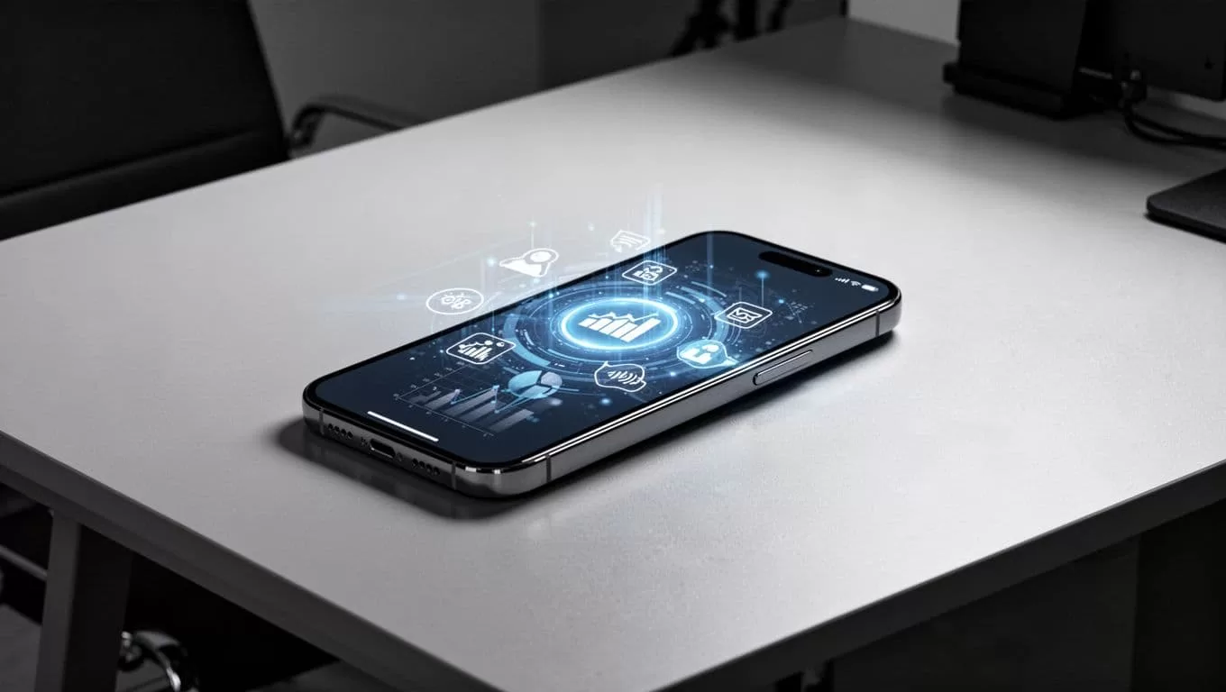 A modern smartphone displaying a digital payment app on a dark desk.