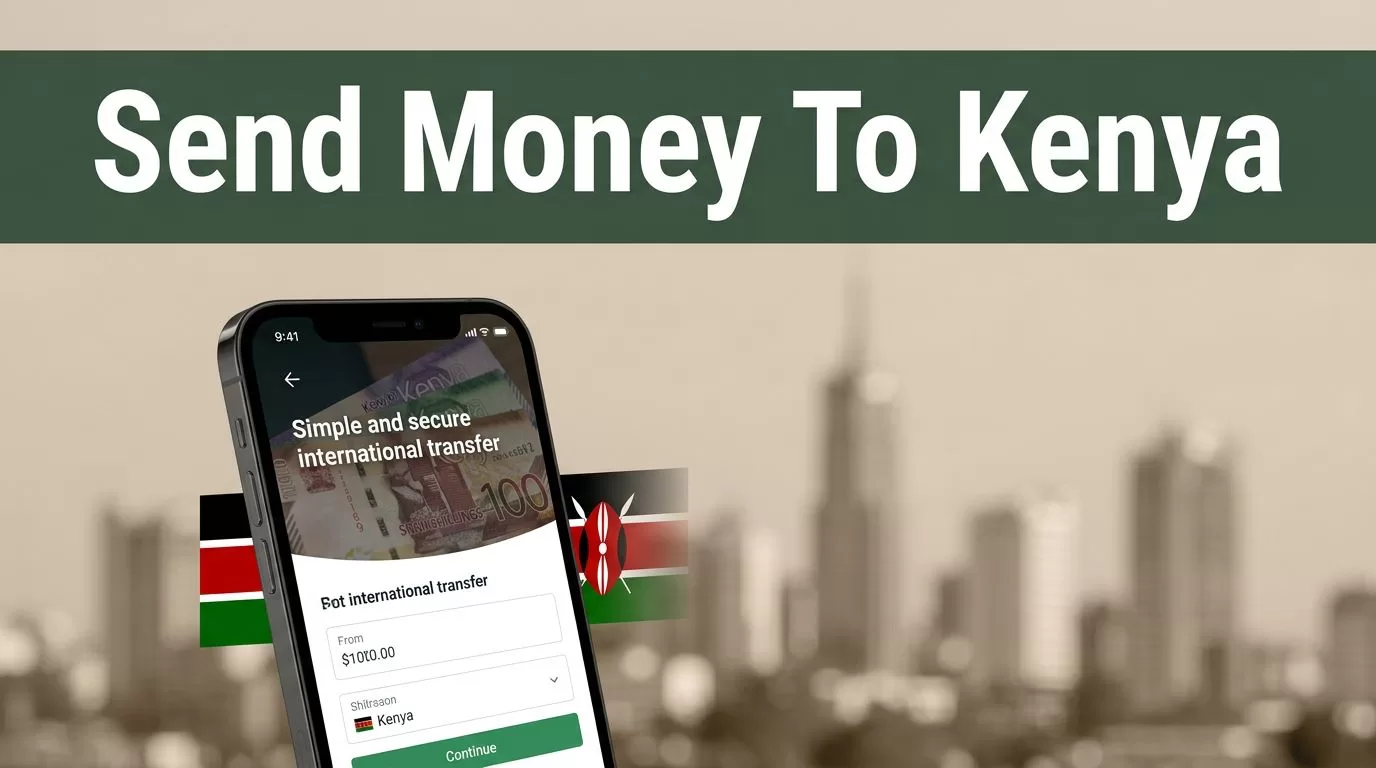 A smartphone displaying a secure money transfer app for Kenya.
