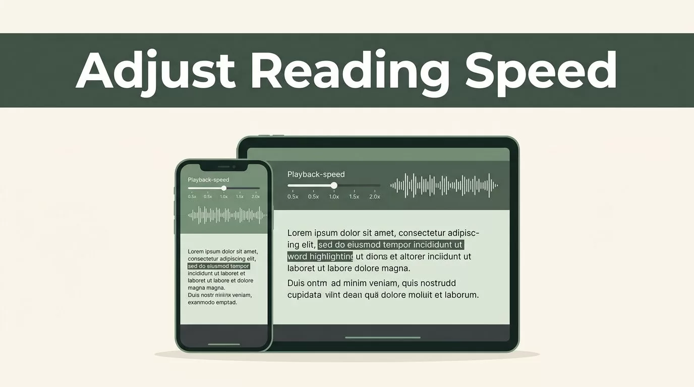 How to Adjust Audio Reading Speed Easily On Speechify