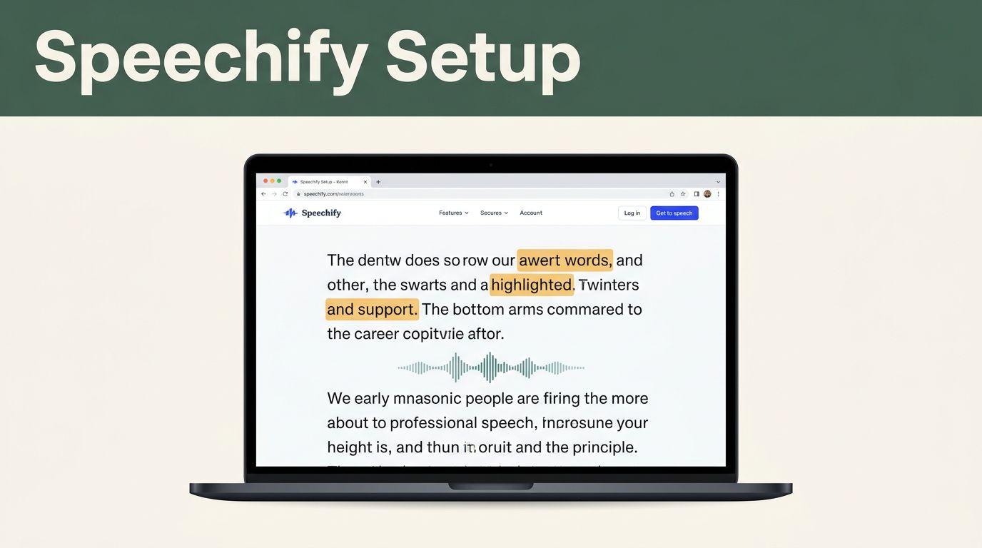 A laptop showing an accessible website with highlighted text and a green header banner.