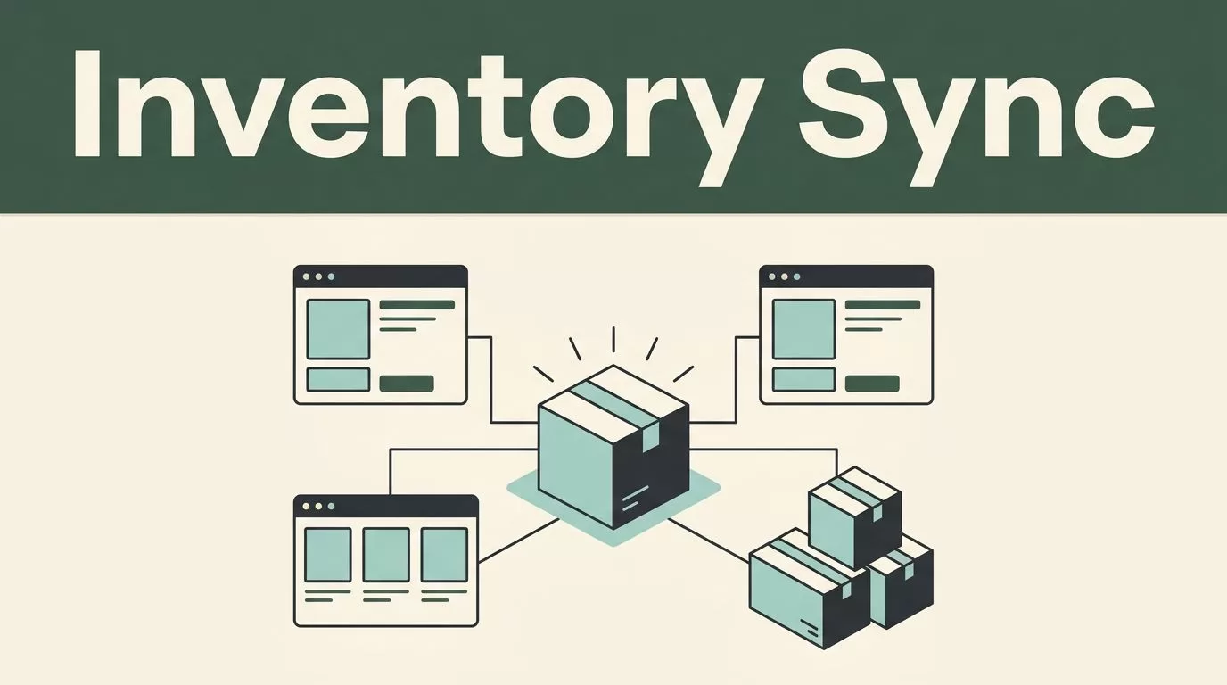 Central inventory box connected to marketplace panels and product packages.