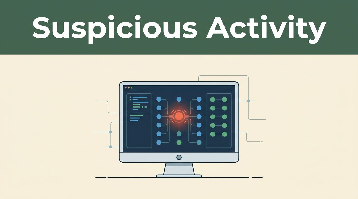 A sleek security monitoring console highlights a glowing red anomalous data event.