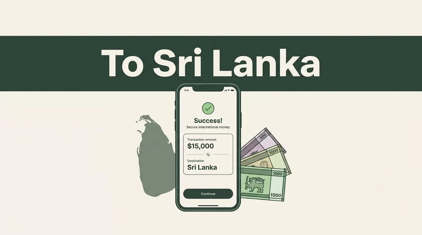 A smartphone showing a secure transfer app next to banknotes and a map.