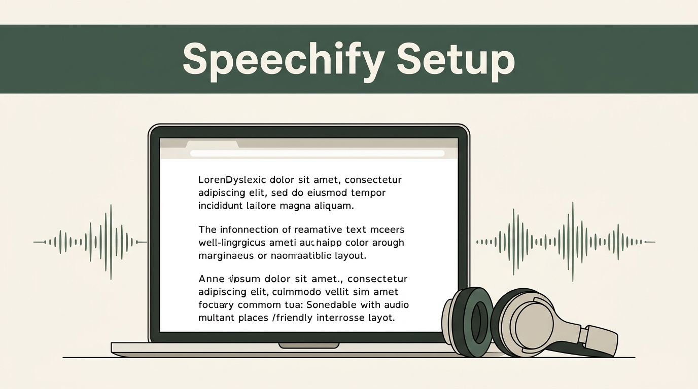 Speechify Dyslexic Font and Read Aloud Setup