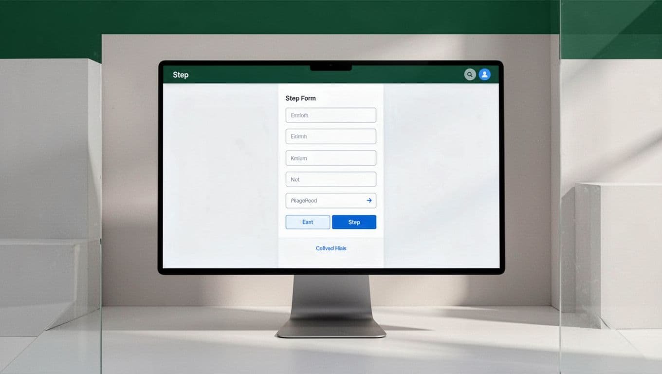 A minimalist SaaS configuration interface with a dark green header for form testing.