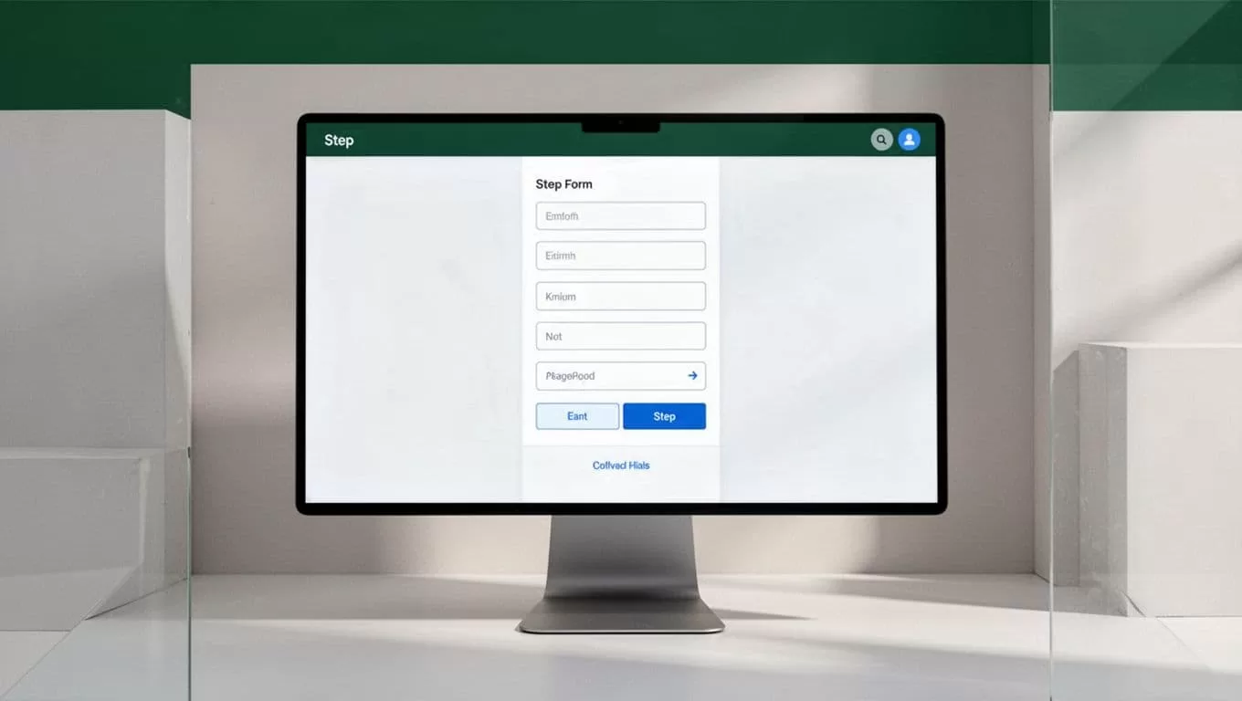 A minimalist SaaS configuration interface with a dark green header for form testing.