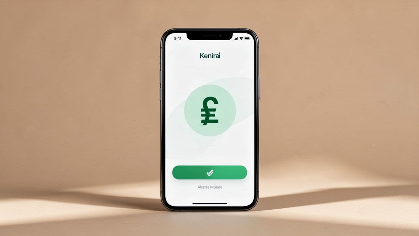 A smartphone vector showing a money transfer app with Kenyan currency.