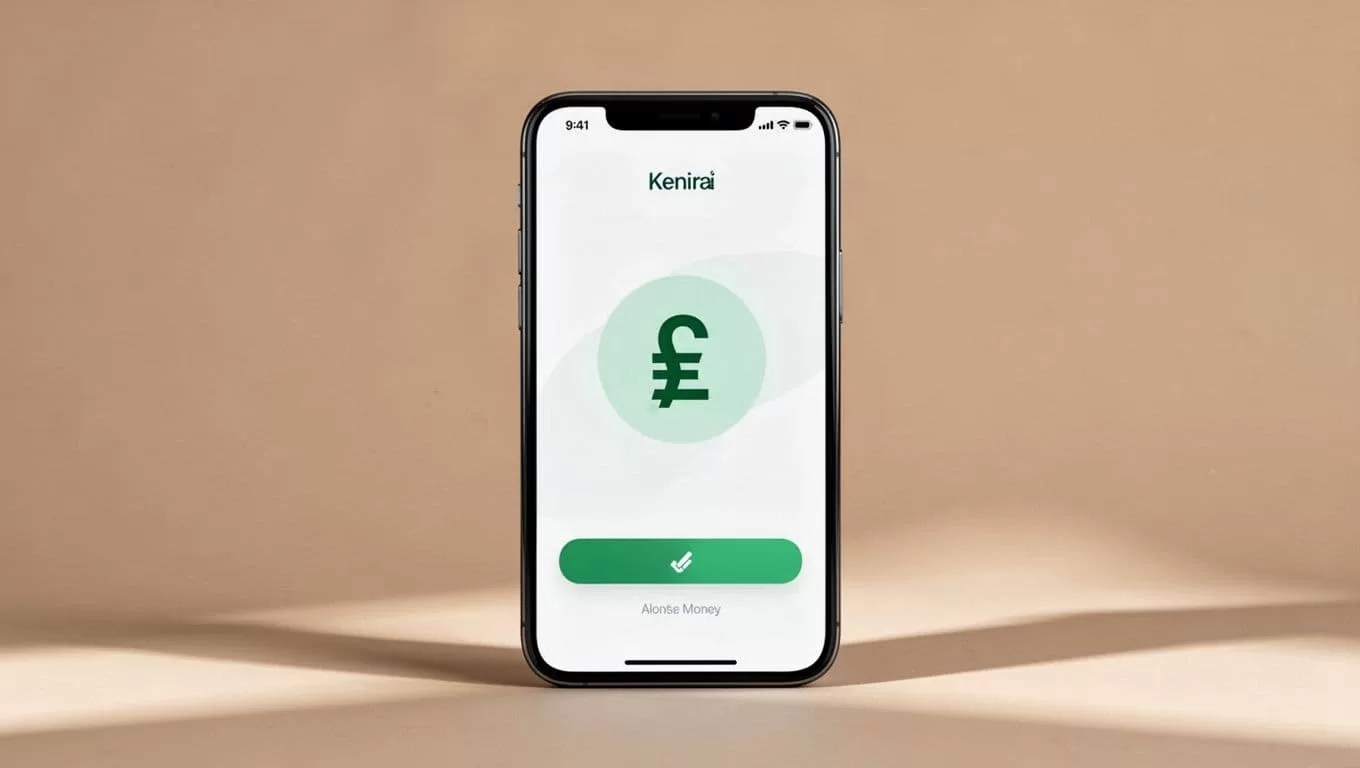 A smartphone vector showing a money transfer app with Kenyan currency.