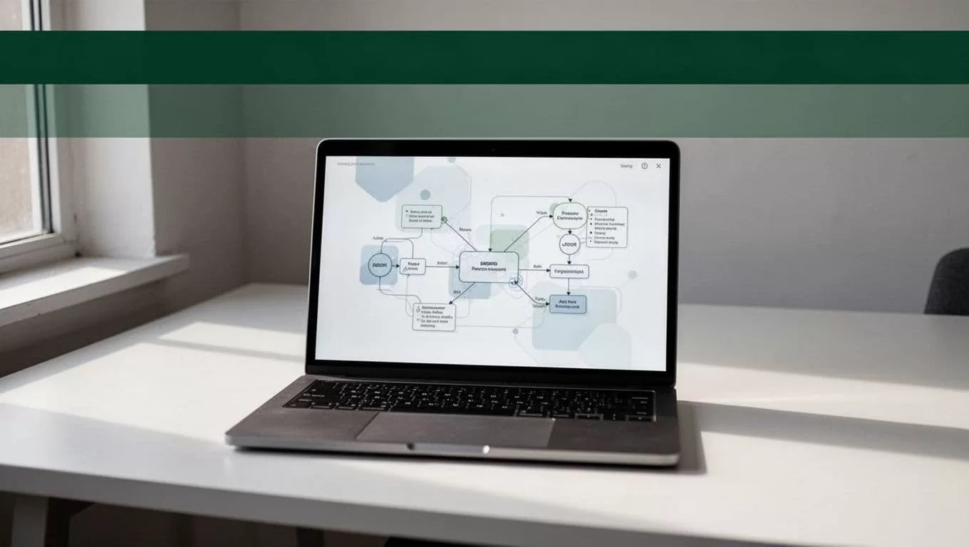 A laptop shows connected workflow nodes beneath a dark green Lead Scraping banner.