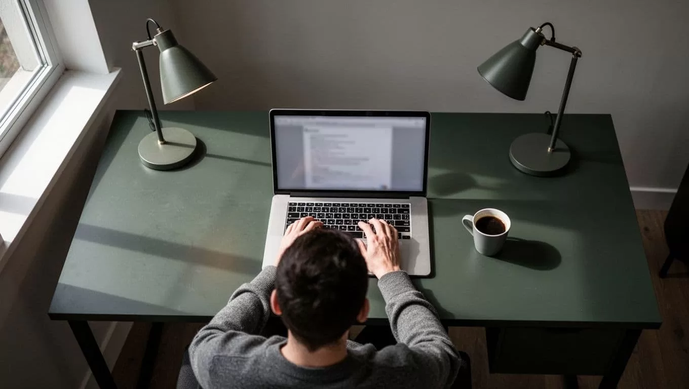 A top-down view of a professional desk setup during a software testing session.