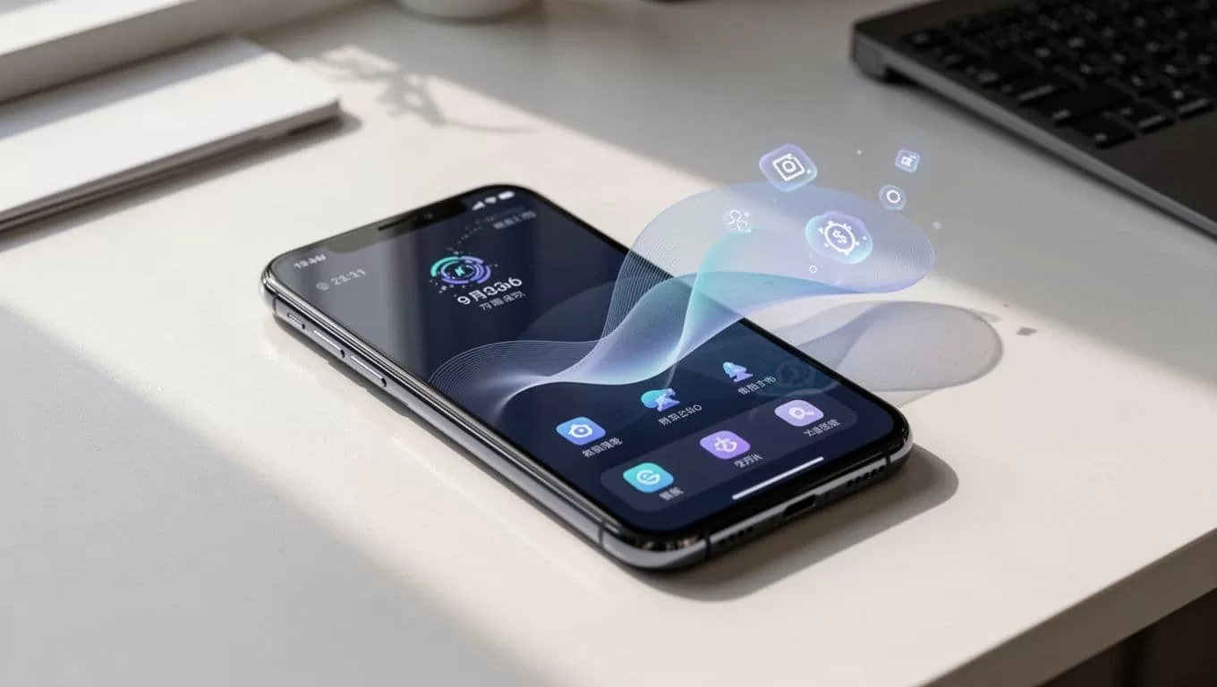 A smartphone displaying a digital money transfer app on a clean desk.
