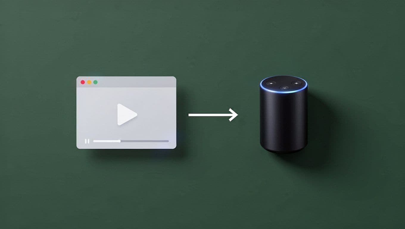 A professional SaaS-style diagram features two distinct circular nodes connected by a central arrow. A dark green header bar at the top displays the bold headline Implementation Flow for clear communication.