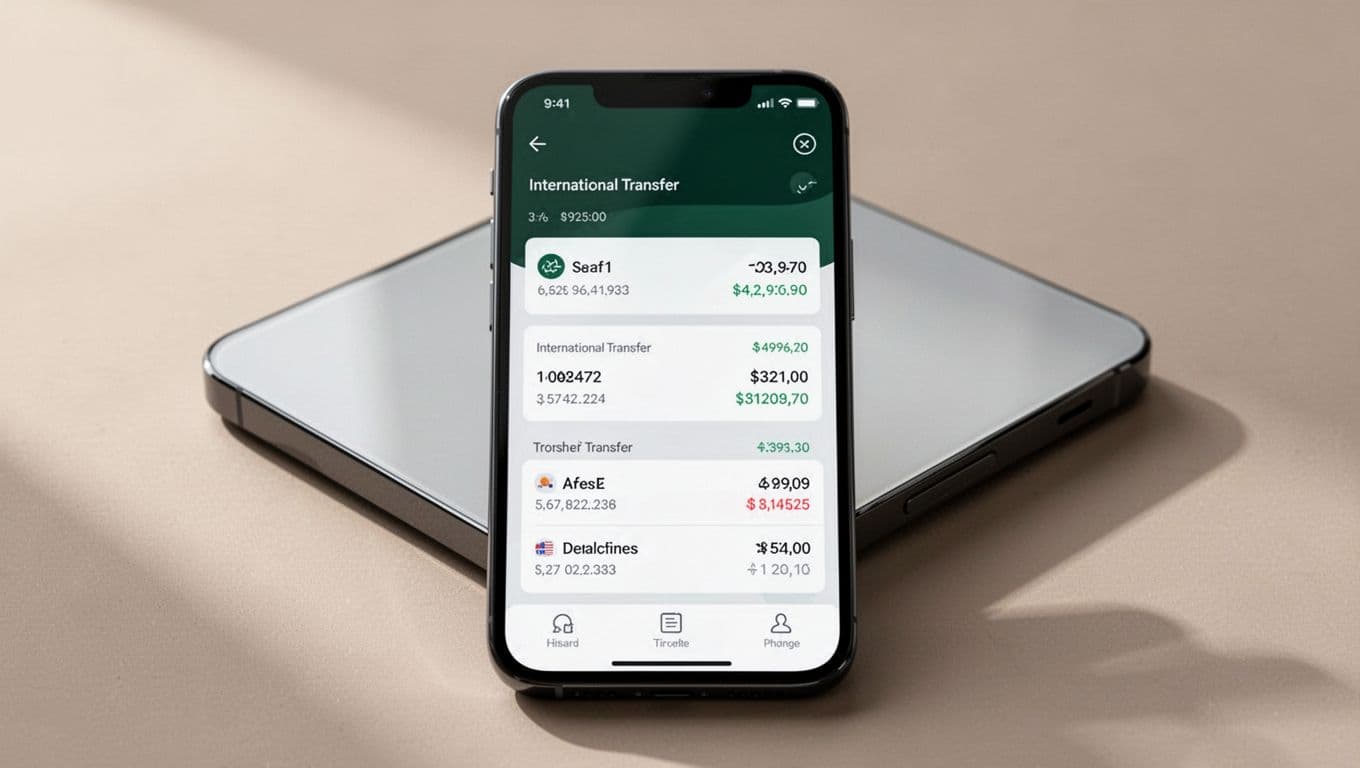 A smartphone displaying a financial transfer setup interface.