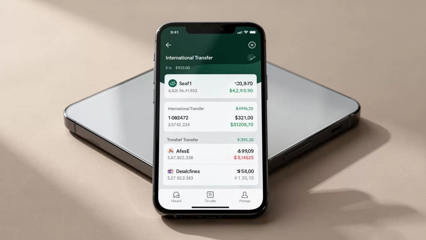 A smartphone displaying a financial transfer setup interface.