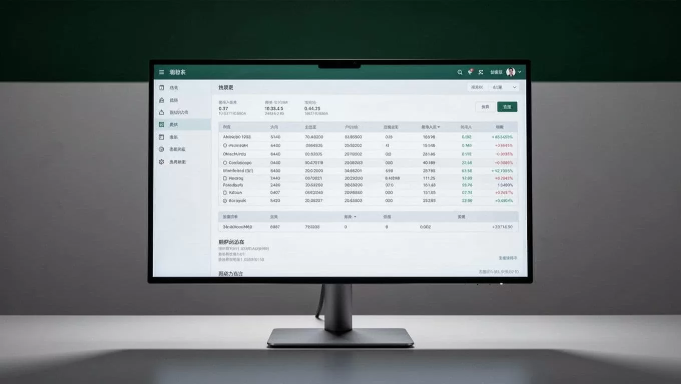 Monitor showing data tables beneath a SCHEMA SETUP headline.