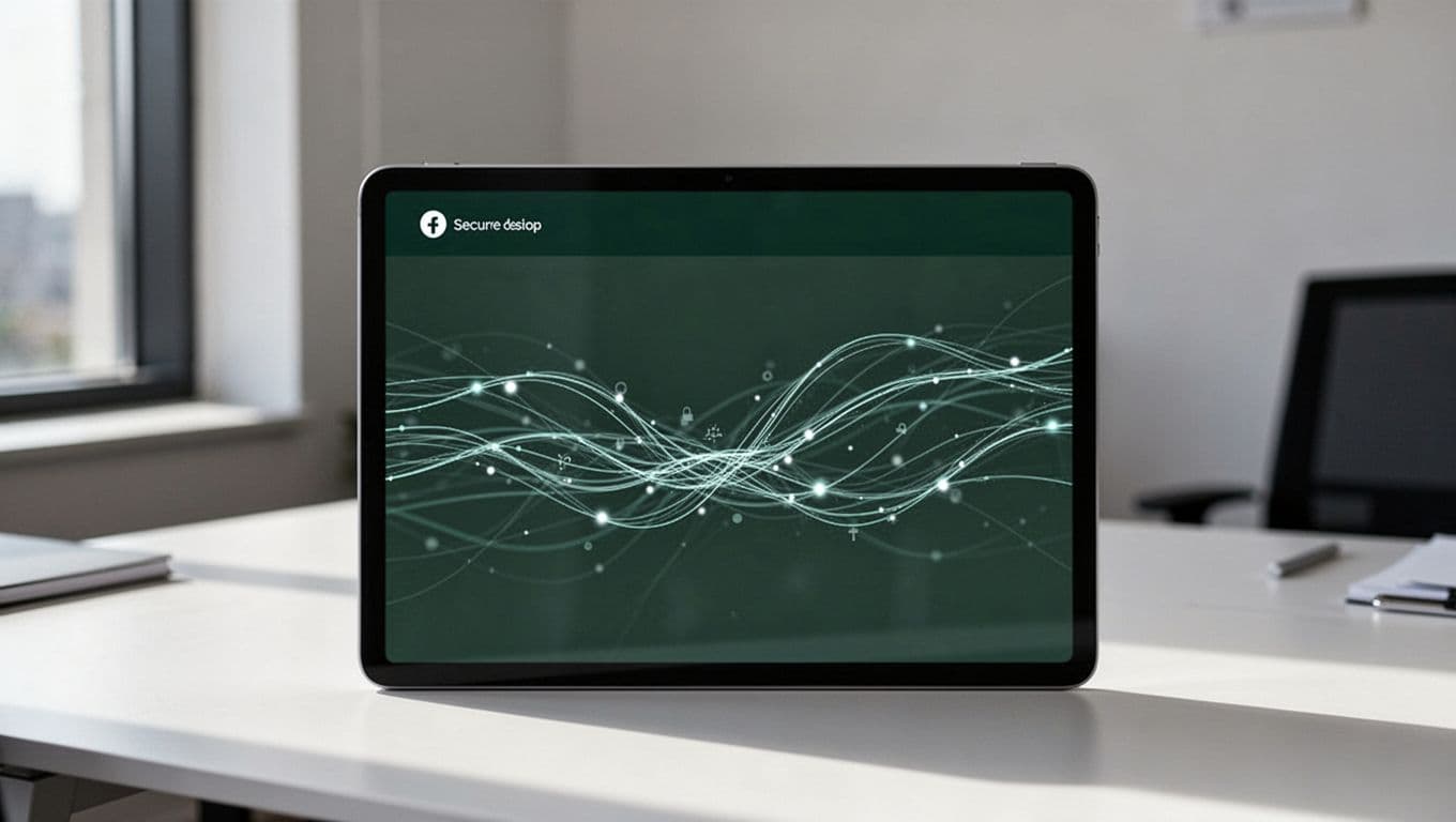 A minimalist tablet displaying secure patient communication lines and the Care Network headline.
