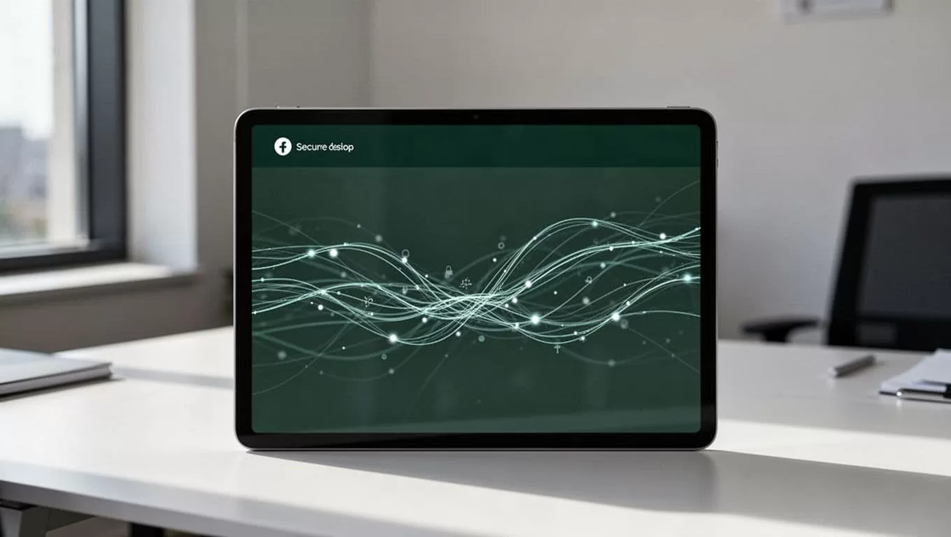 A minimalist tablet displaying secure patient communication lines and the Care Network headline.