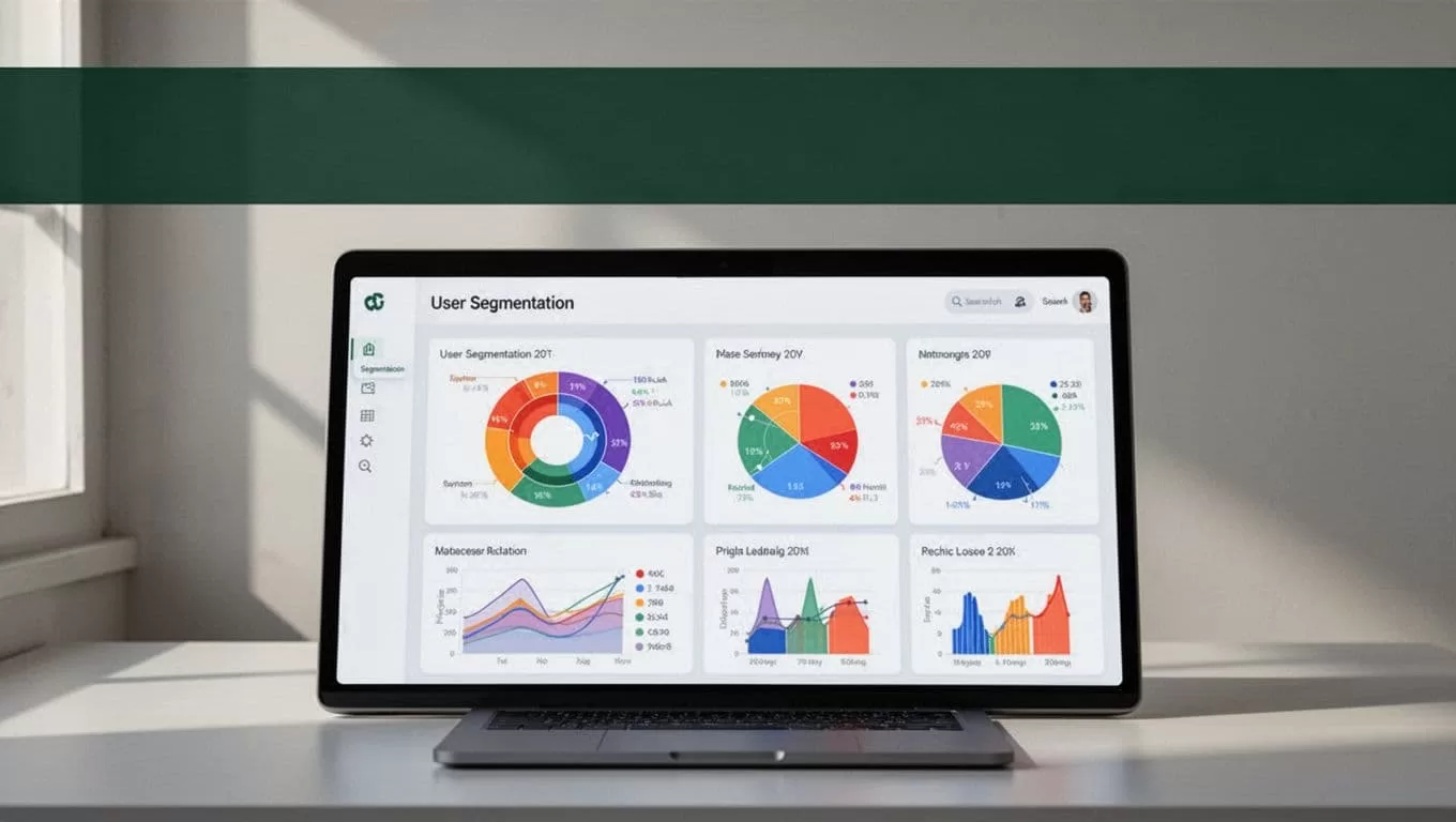 A clean dashboard interface with data charts sits below a dark green banner titled Segmented Testing.
