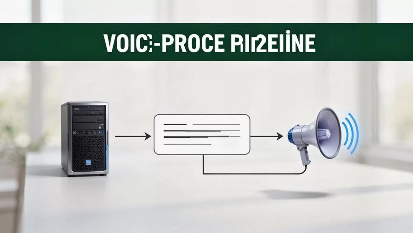 An architectural flowchart illustrating the server to text-to-speech process.