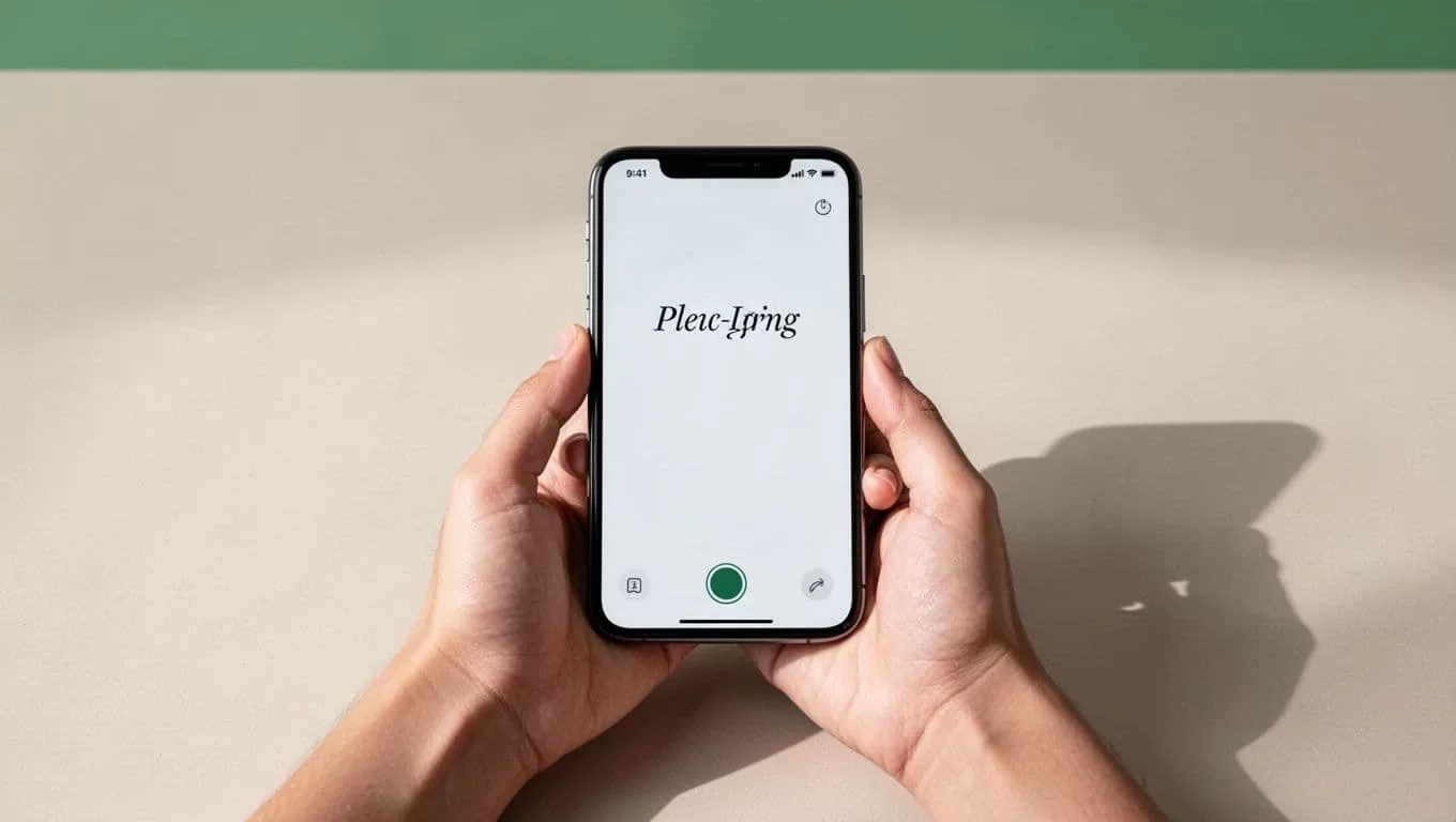 A person holding a smartphone displaying the script reading application interface.