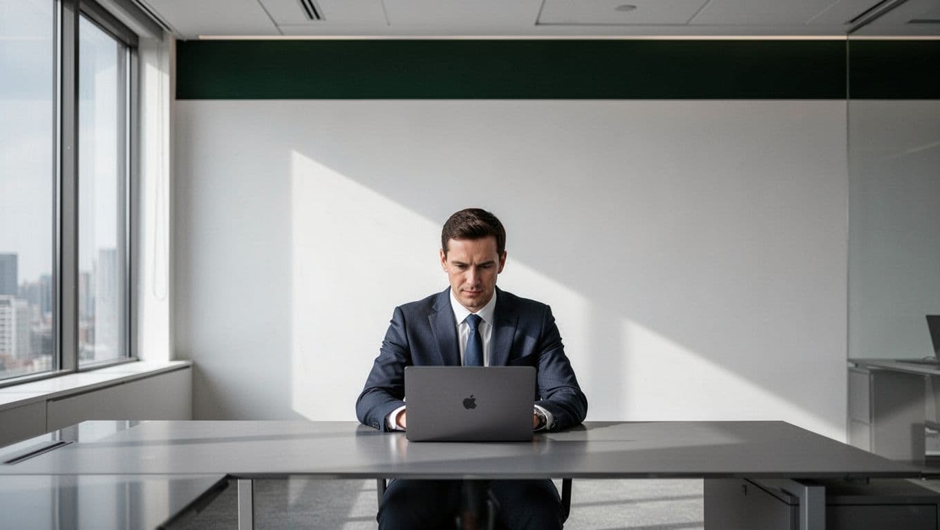 A person working at a laptop in a clean office with a green heading that says Value Proposition Testing.