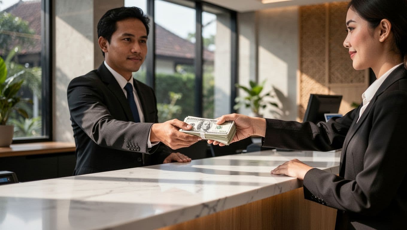 A secure cash service counter beneath a dark-green CASH COLLECTION headline.