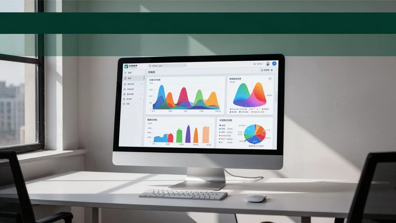 Desktop monitor showing charts beneath a green Data Validation banner.