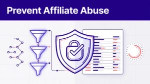 A referral funnel with affiliate links, commission tracking, a refund timer, and a protective shield.