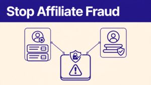 Dashboard flags a suspicious affiliate commission beside linked customer and payment records.