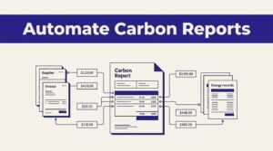Dashboard showing a carbon report linked to supplier invoices and energy records.