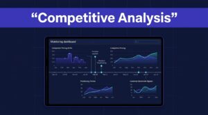 A dashboard tracks competitor pricing, launches, positioning, and sentiment on a timeline.