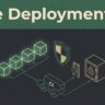 Dark graphic showing blockchain blocks connected to a pipeline, shield, approval gate, and vault.