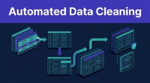 Database tables flow through a data-cleaning process while an original dataset remains protected.