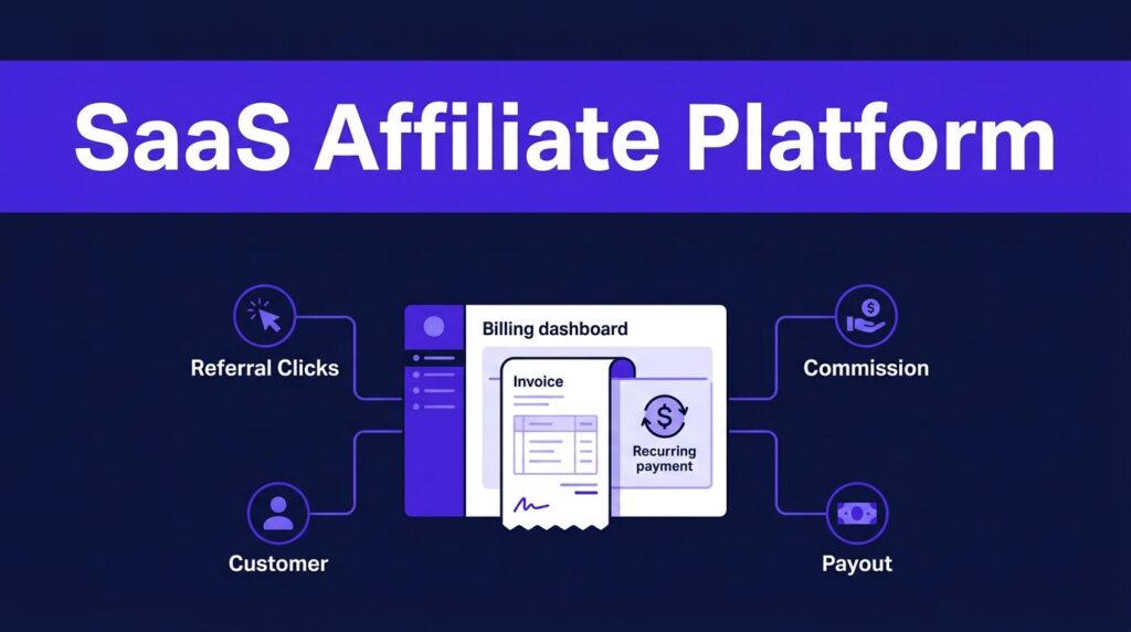 Billing dashboard connected to referrals, customers, commissions, and payouts.