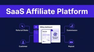 Billing dashboard connected to referrals, customers, commissions, and payouts.