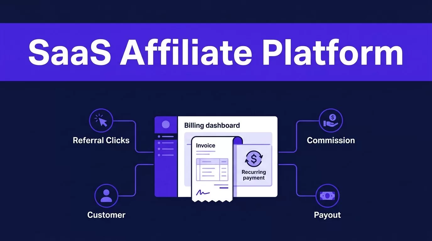 Billing dashboard connected to referrals, customers, commissions, and payouts.