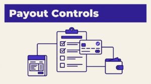 Payout checklist linked to a payment card, ledger, and partner wallet.