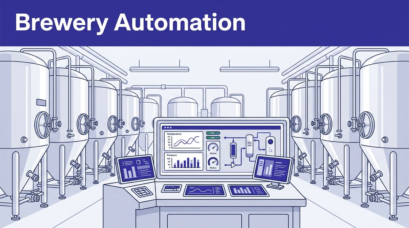 Brewery tanks and temperature data appear beneath a Brewery Automation heading.
