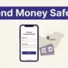 A smartphone transfer screen beside Hungarian money, a map, and a location pin.