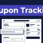 A navy checkout dashboard shows a coupon field linked to an affiliate checkmark.