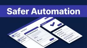 A dashboard showing a post queue, drafted reply, approval checkmark, and activity record.